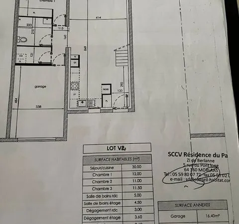 A louer villa f4 parking jardin