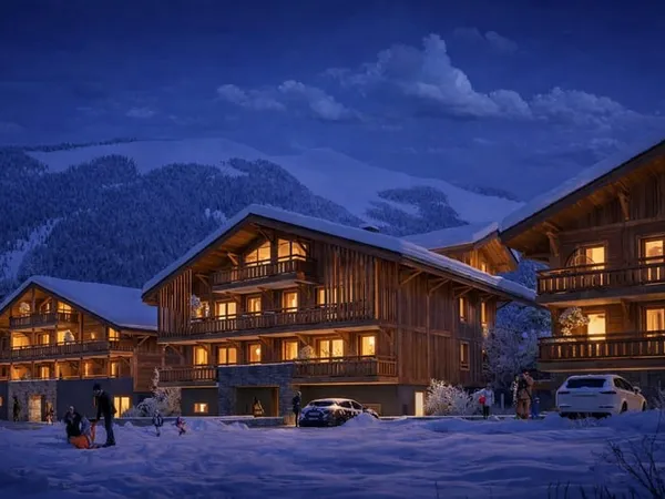 Un balcon au soleil, la montagne en toile de fond — appartement 2 chambres à Montriond