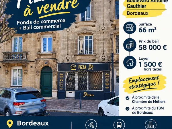 Commerce Vente Bordeaux 66m² 58000€
