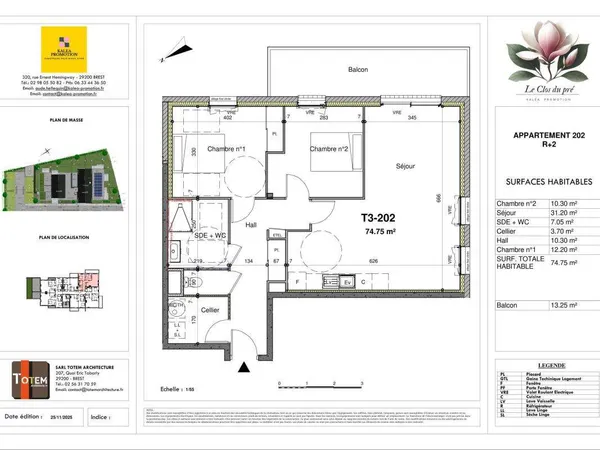 Appartement 3 pièces 75 m²