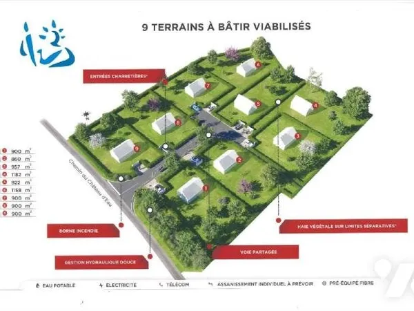 Terrain 922 m²