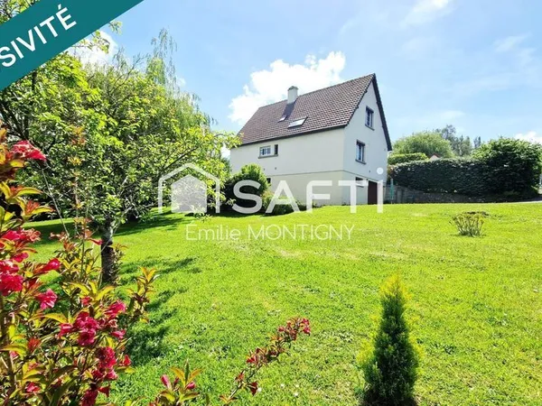 Maison familiale 118m2, 4 chambres, sous-sol, terrain 1450m2 proche commerces