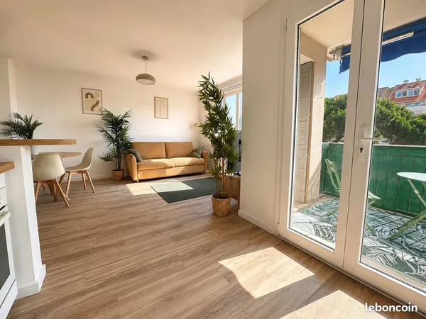 T3 meublé rénové et climatisé - 2 extérieurs + cave - cannes-la-bocca