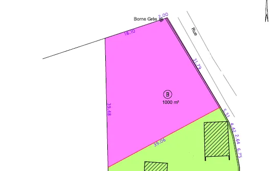 Terrain en individuel 1000 m²