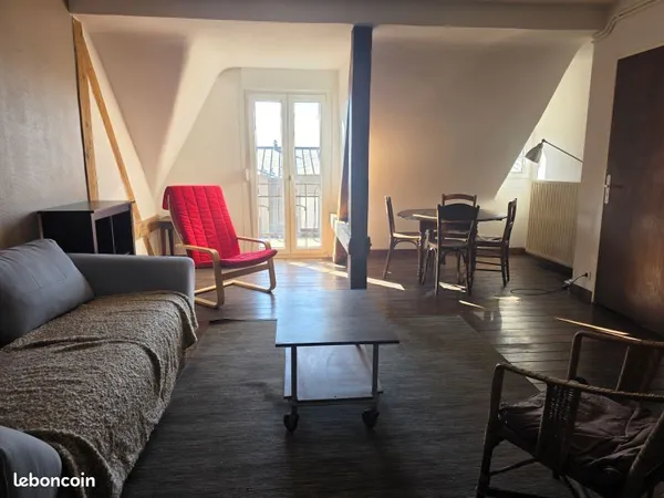 Bel appartement, T4 meublé lumineux, cuisiné séparé, séjour 2 chambres+1 bureau,