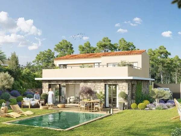 Valbonne - Villa 5 pièces, jardin, piscine, terrasses et garage