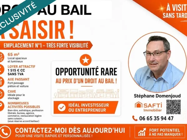 UNE ADRESSE PREMIUM, UN LOYER RARE, UN FORT POTENTIEL !