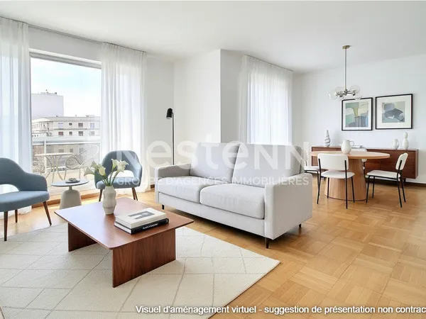 Appartement Courbevoie 3 pièces 65 m2 lumineux balcon mairie étage élevé