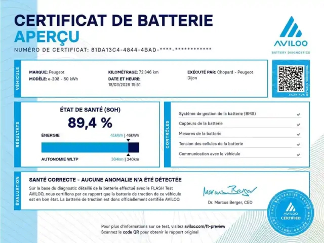 Peugeot 208 electrique 50 kwh 136ch