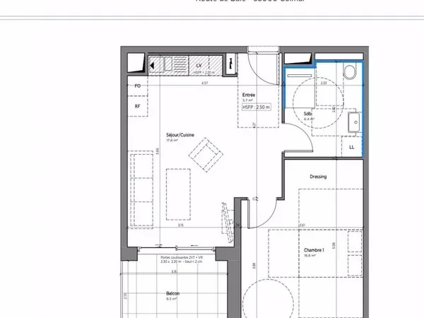 Appartement 2 pièces 46 m²