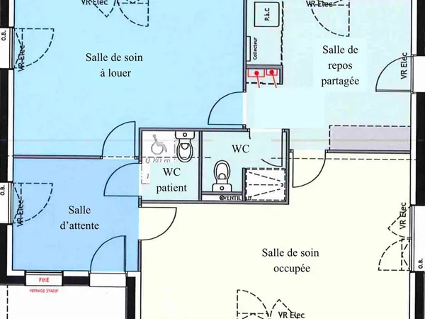 Location d'une pièce dans local professionnel