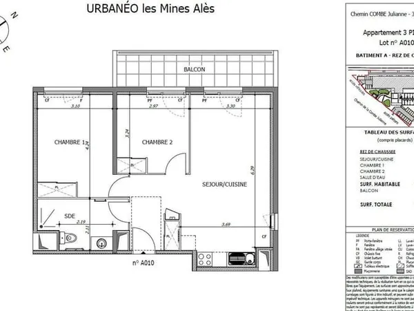 Appartement 3 pièces 60 m²