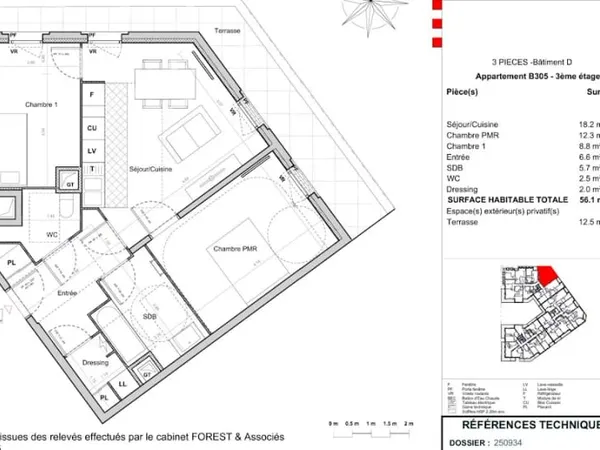 Appartement 3 pièces 56 m²