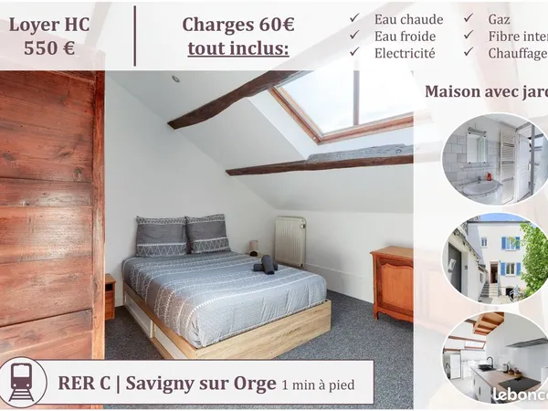Chambre meublée en colocation - dernier étage maison avec jardin et barbecue