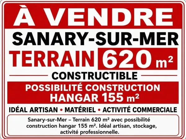 Sanary sur Mer -Terrain Constructible de 620m²