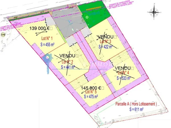 Dept 84 - Monteux - Terrains dans petit lotissement 139 000
