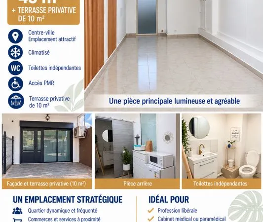 Local professionnel 45m2 Saint-Denis Centre