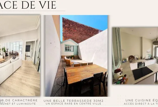 Appartement centre ville avec extérieur