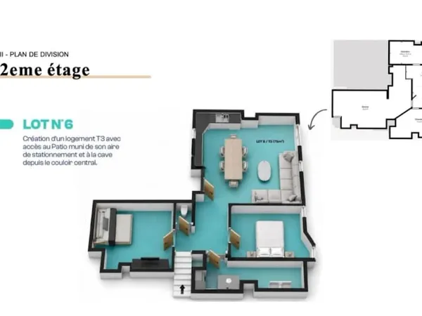 Appartement 3 pièces 75 m²