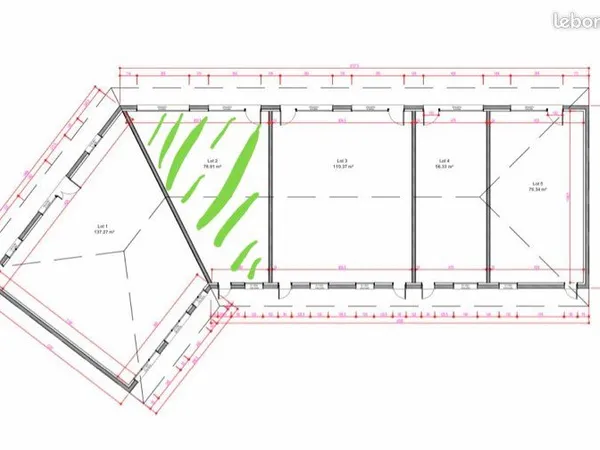 Local commercial Lafitte Vigordane 77m2