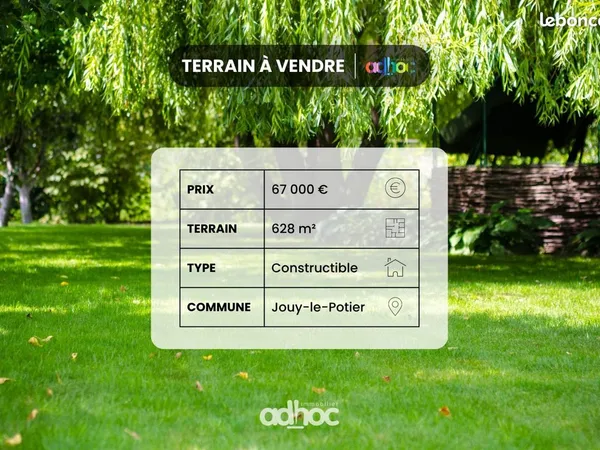 Terrain 628 m² Jouy-le-Potier