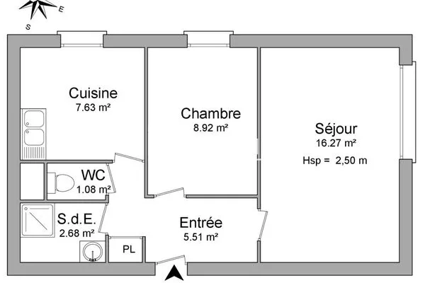Appartement 2 pièces 42 m²