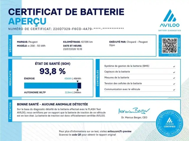 Peugeot 208 electrique 50 kwh 136ch