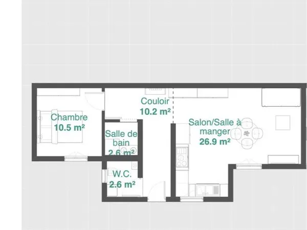 À VENDRE - MAISON MITOYENNE DE 54 m² AVEC JARDIN ET STATIONNEMENT