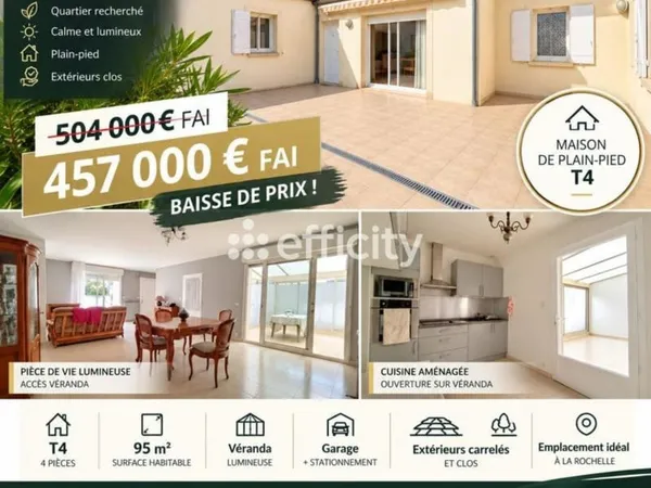 Maison Vente La Rochelle 4p 95m² 457000€