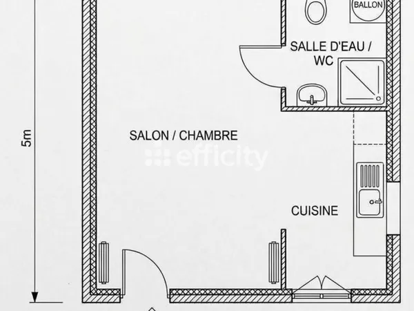 Appartement 2 pièces 24 m²