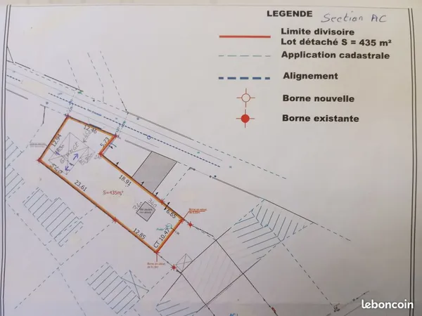 Vente Terrain 435 m² avec Grange d'environ 50m²