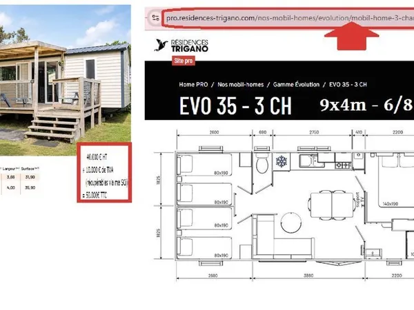 MH+terrasse TRIGANO 2022 3 ch sur emplacement à année camp4*