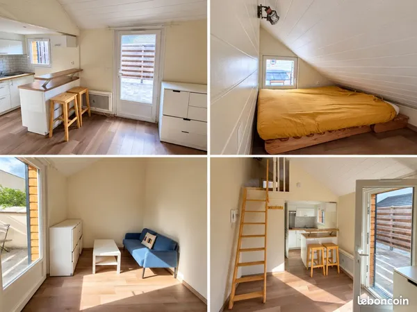 Studio meublé 19 m² avec terrasse privative - Quartier Dunois, Orléans - 500 CC