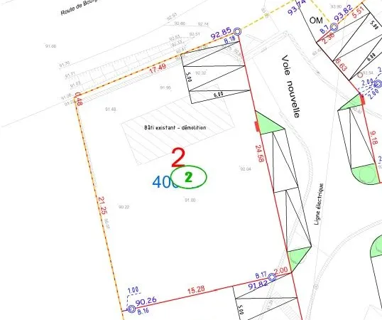 Terrain 400 m² frais réduit, soumis TVA