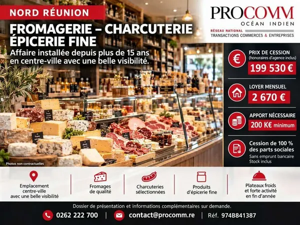 Vente fromagerie 100 % parts sociales à Saint Paul