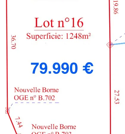 Terrain 1248 m²