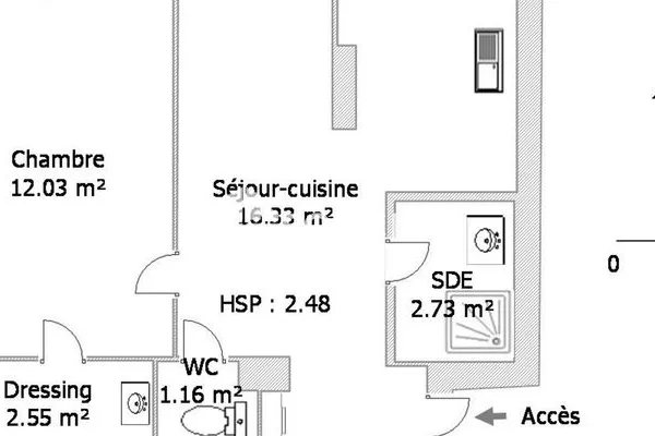 Appartement 2 pièces 35 m²