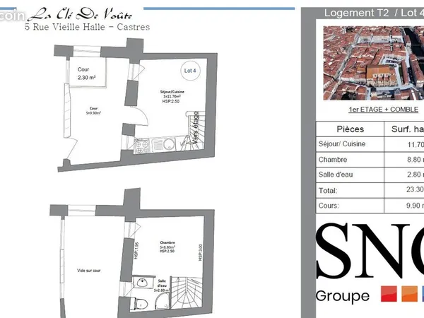 Appartement 2 pièces 23 m²