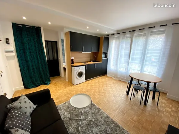 Studio meublé avec coin nuit, 28m² très lumineux
