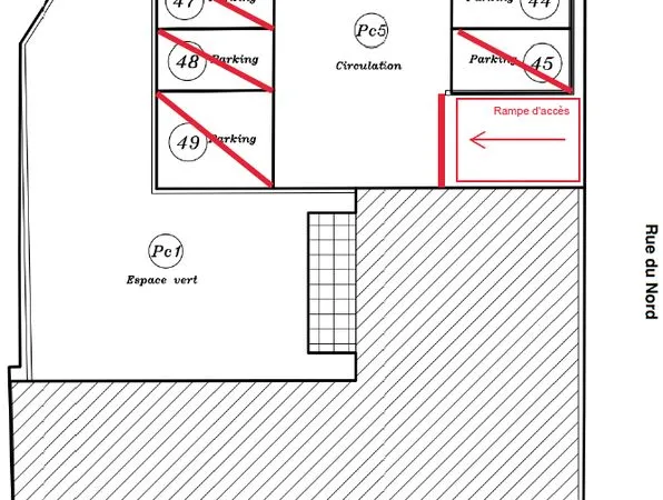 Location Parking exterieur Residence privée