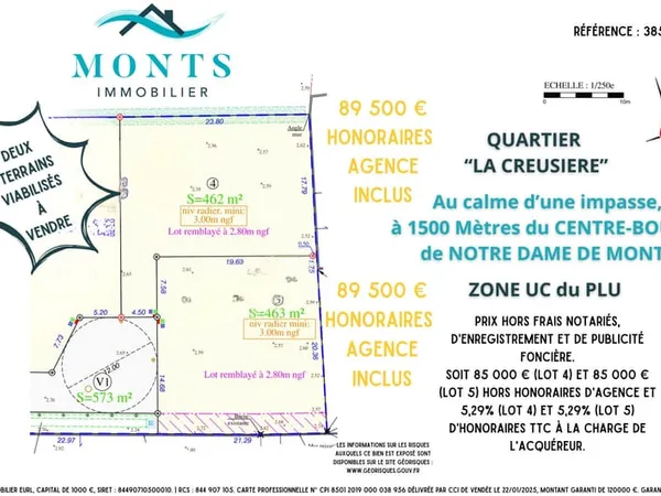 DEUX TERRAINS À VENDRE !
