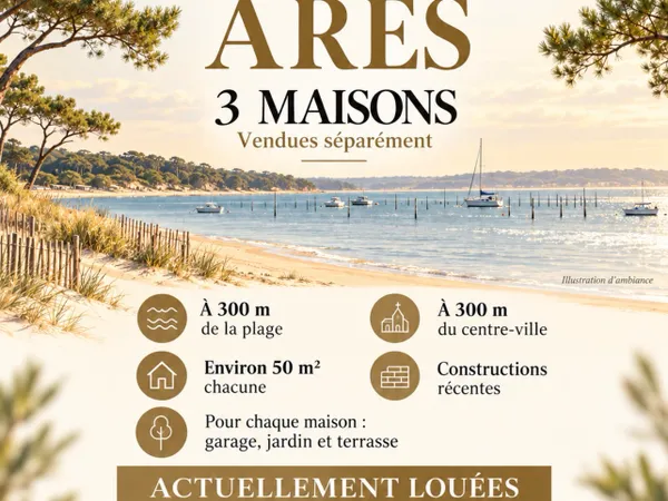 3 Maisons 50m2 approx chacune avec jardin et garage