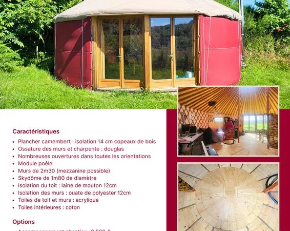 Yourte contemporaine 50m2 (8m diamètre)