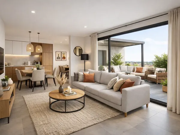 PROCHE PARC DE LA COLOMBIERE - DERNIER ETAGE APT T3 NEUF AVEC TERRASSE