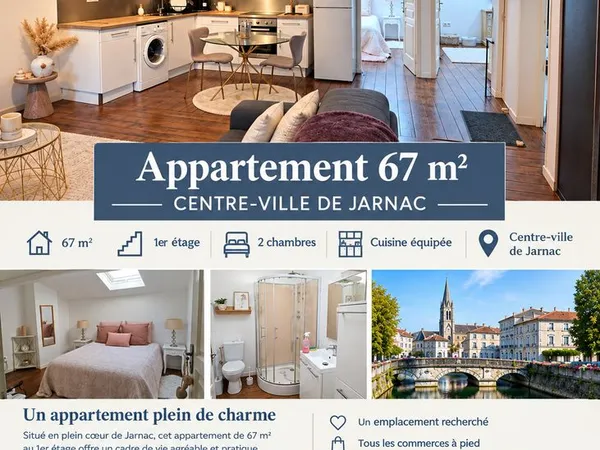 BelT3 67 M2 2 Chambres Centre Ville Jarnac