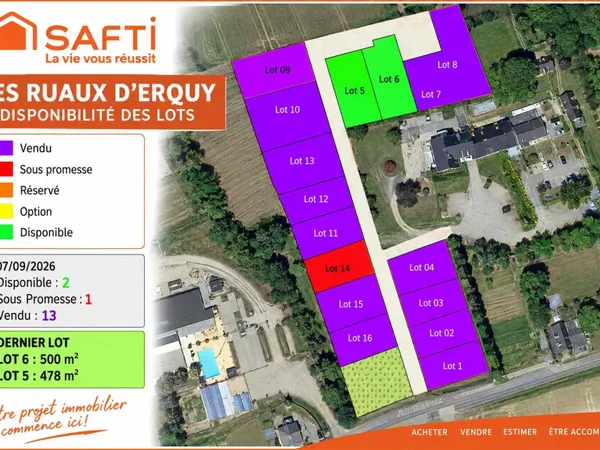 Terrain viabilisé libre à Erquy LOT 6