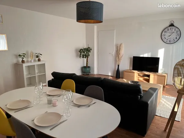 🏡 grand t2 meublé 65,30 m² - balcon - parking souterrain - reims
