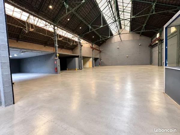 à louer - entrepôt industriel 1 000 m² - roubaix (59100) - triphasé 36 kva - mezzanine - bureau - sé
