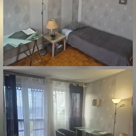chambre meublée de 12 m² dans un T2 de 52 m²