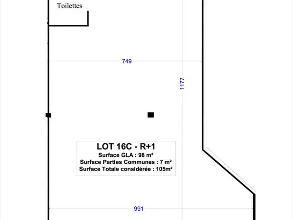 Bureau 105 m²